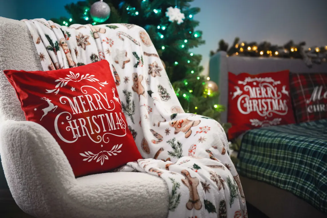 პლედი Ardesto Christmas Flannel blanket 160x200cm, 100% polyester, gingerbread