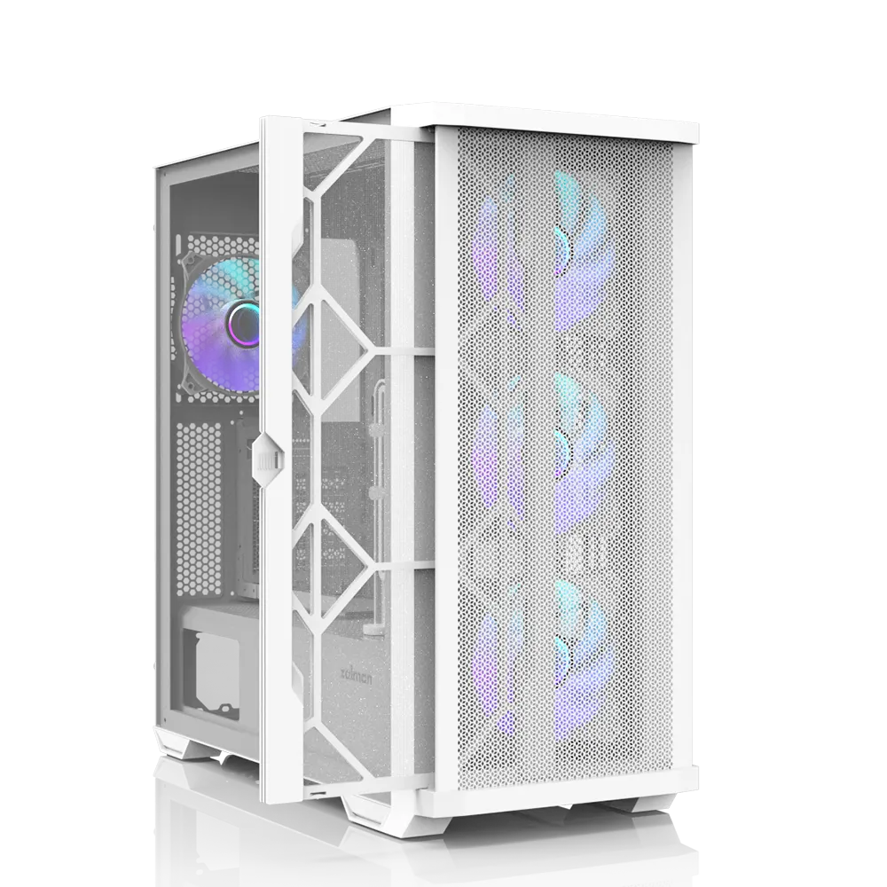 ქეისი Zalman PC case Z10 Duo without PSU, 2xUSB3.0, 1xUSB Type-C, 3x140mm ARGB, 1x120mm ARGB, VGA 395mm, LCS ready, TG Side Panel, EATX, white
