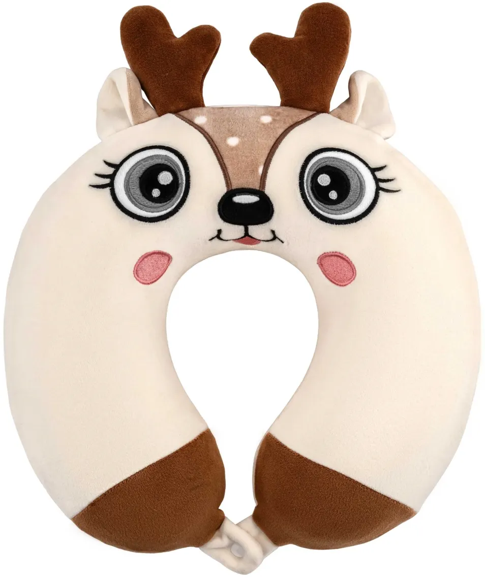 ARDESTO Neck pillow Travel Reindeer 30x30cm, polyurethane foam, white