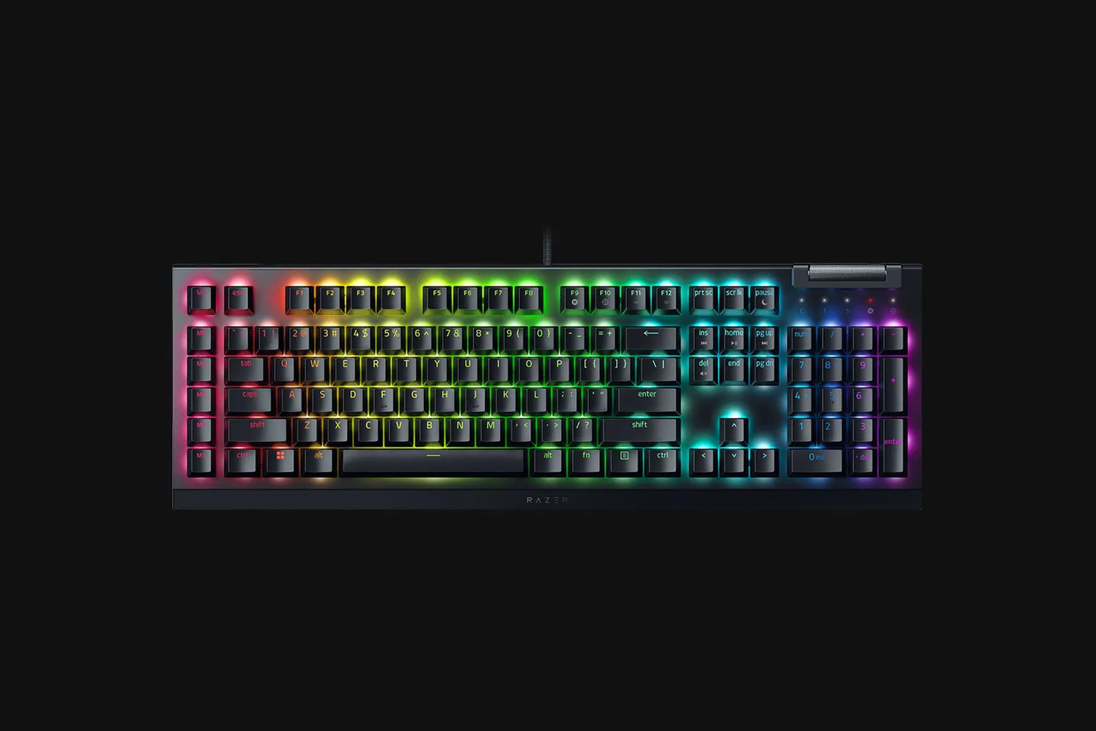 კლავიატურა Razer Keyboard mechanical BlackWidow V4 X, 110key, Green Switch, USB-A, EN, RGB, black