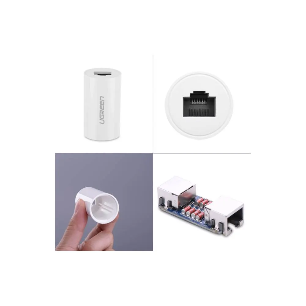 LAN გადასაბმელი UGREEN NW116 (20391), Anti Thunder Rj45 Ethernet Connector, White