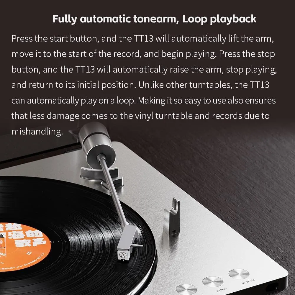 ფირსაკრავი FiiO TT13 Automatic Bluetooth Vinyl Turntable, RCA Silver