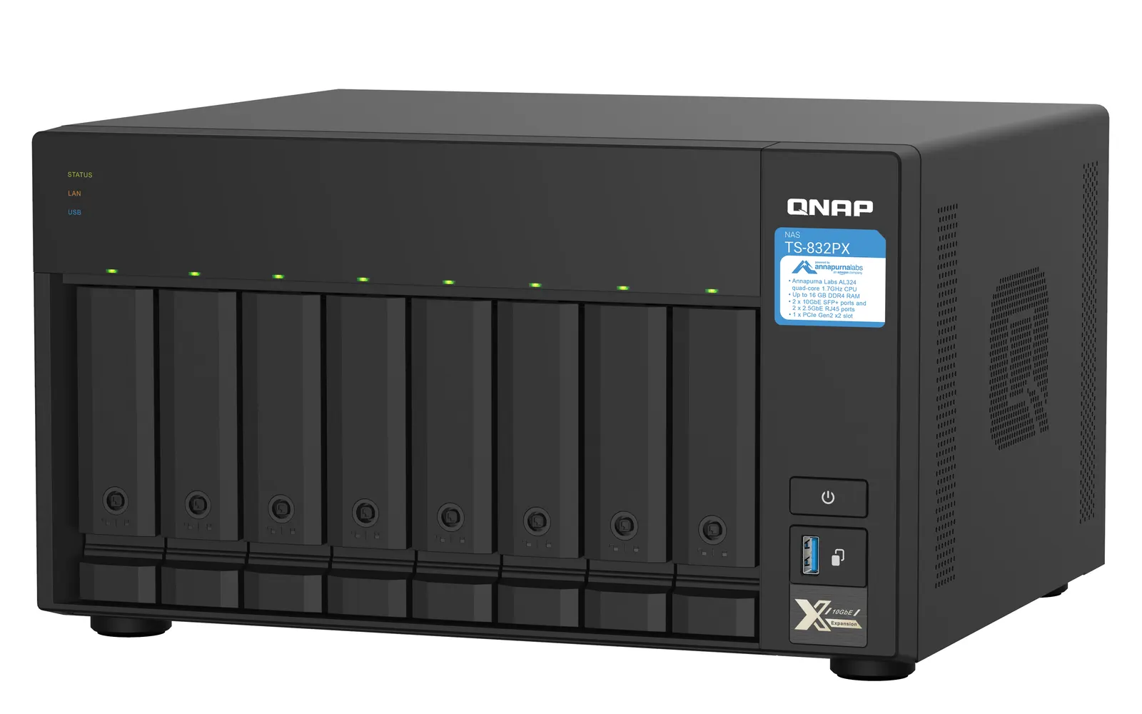 NAS სერვერი 8-Bay Annapurna Labs Alpine AL-324 ARMv8 Cortex-A57 quad-core 1.7 GHz processor
