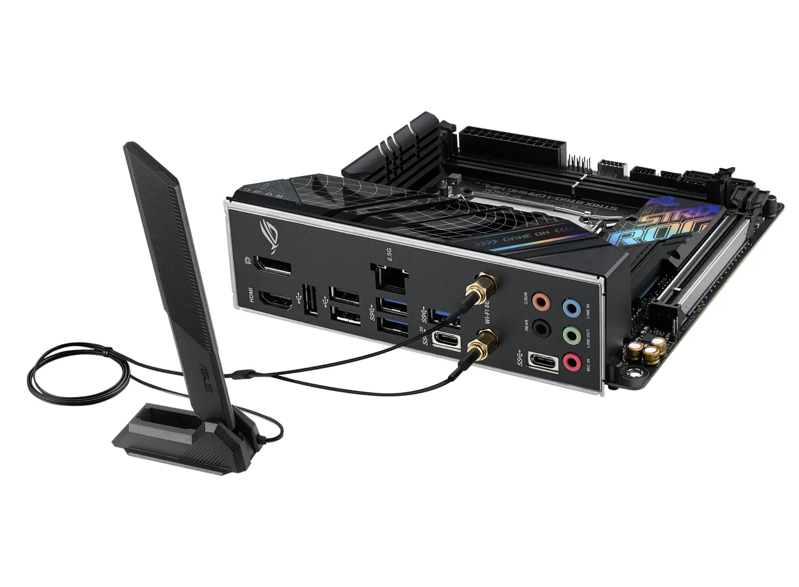 ASUS Motherboard ROG STRIX B760-I GAMING WIFI s1700 B760 2xDDR5 M.2 HDMI DP Wi-Fi BT mITX