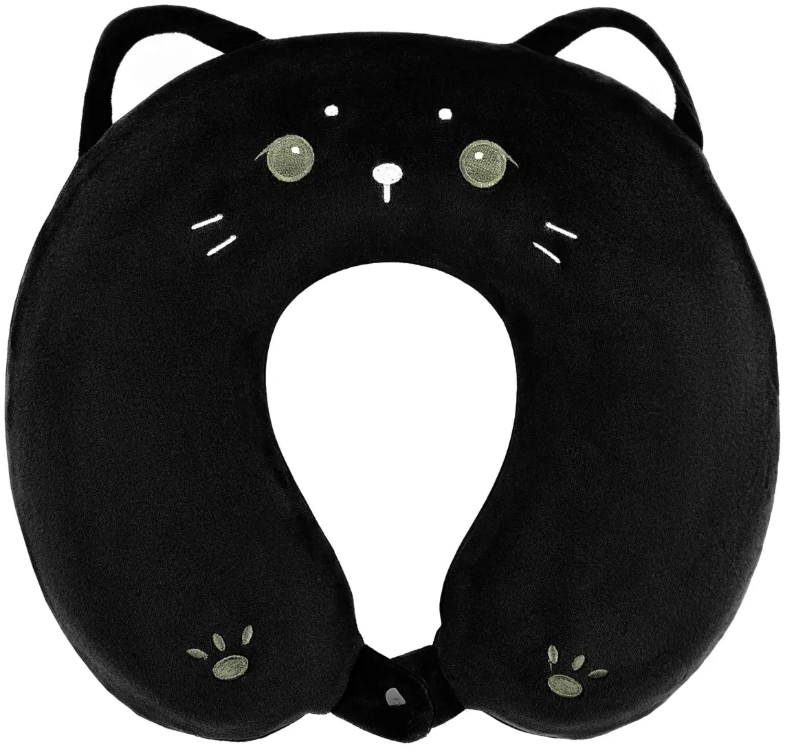 კისრის ბალიში ARDESTO Neck pillow Travel Black Cat 30x30cm, polyurethane foam, black