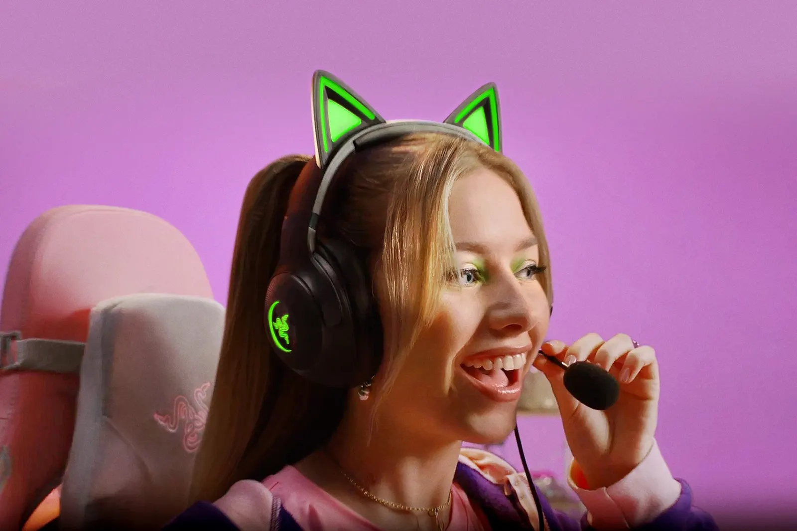 ყურსასმენი Razer Headset Kraken Kitty V2, RGB, USB-A, black