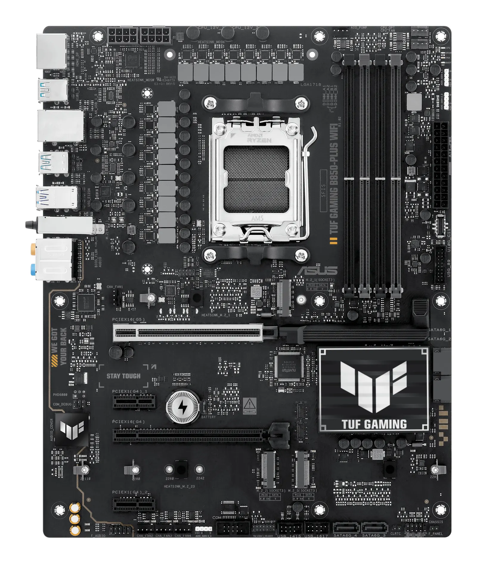 დედაპლატა ASUS Motherboard TUF GAMING B850-PLUS WIFI sAM5 B850 4xDDR5 M.2 HDMI DP WiFi BT ATX