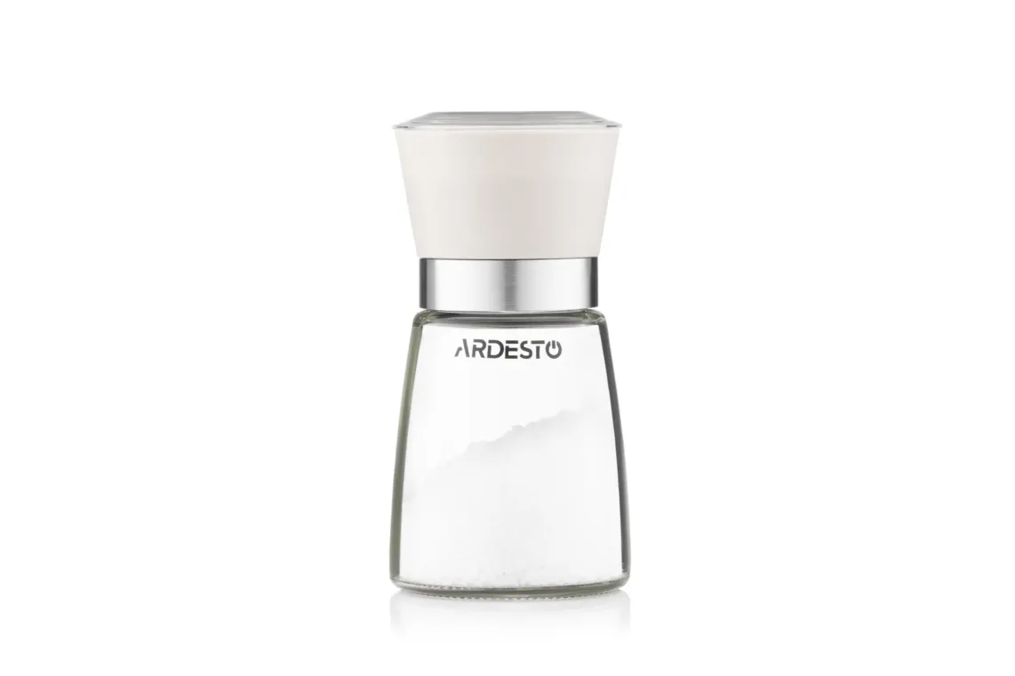 სამარილე Ardesto Salt and Pepper Mill Gemini, 180ml, glass, plastic, transparent, beige