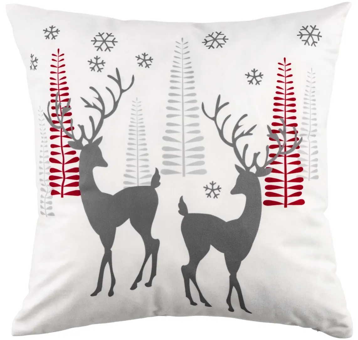 დეკორატიული ბალიში Ardesto Pillow decor. Christmas Deer 45x45cm, 100% polyester, white