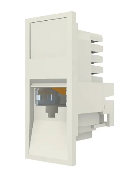 ქისტონი Euromod 1xRJ45, M1 Straight, 568B, UTP, PowerCat 5e, White