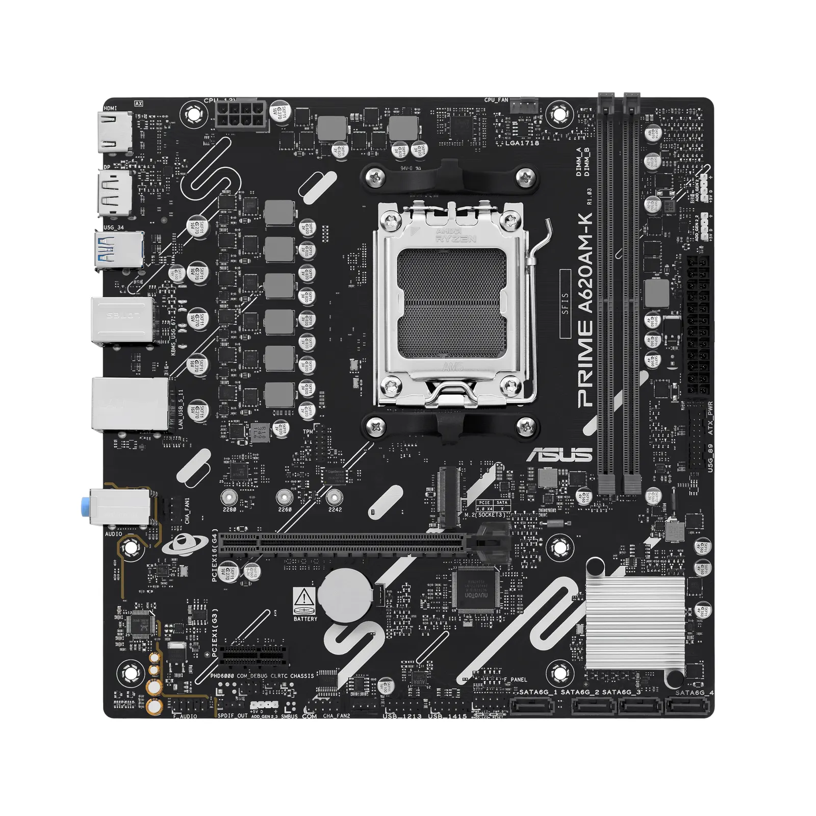 დედაპლატა ASUS PRIME A620AM-K sAM5 A620 2xDDR5 HDMI DP mATX