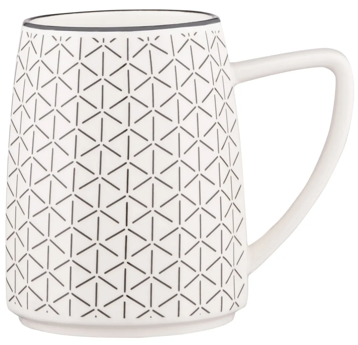 კათხა Mug ARDESTO Lamberto, 360ml, porcelain, white-gray