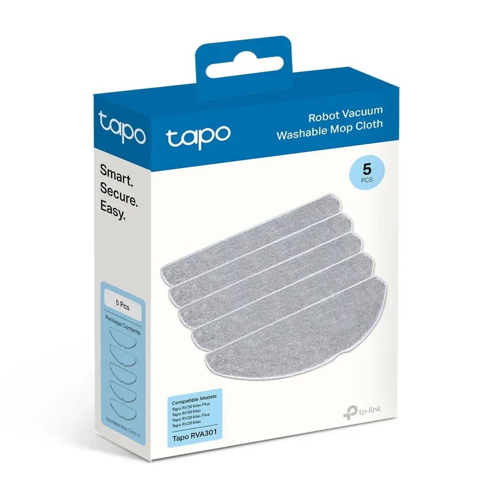 რობოტი მტვერსასრუტი TP-Link, Tapo RVA301, Robot Vacuum Washable Mop Cloth (5 Pcs)