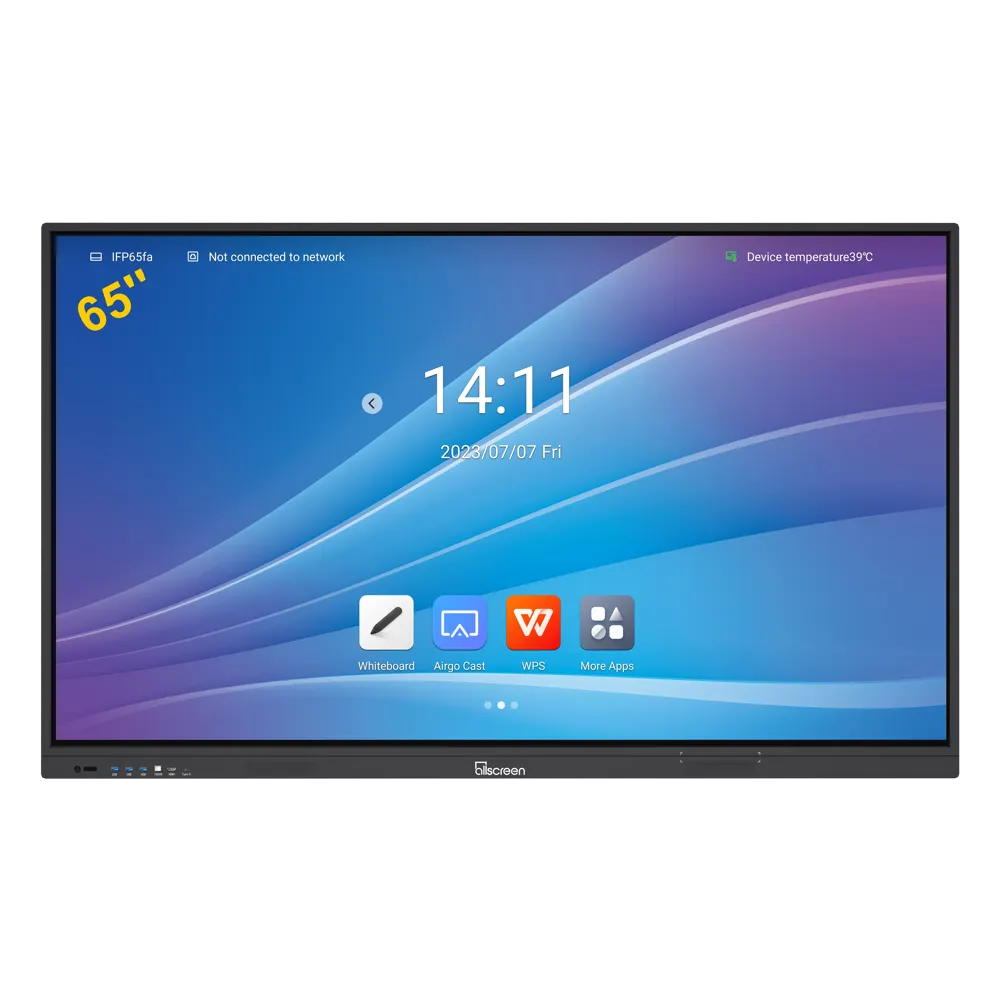 Interactive display, smart display Allscreen DW65HTV100 V3 T Series, 65”, Android 14, RAM 8GB, 128GB, Smart Board, Black
