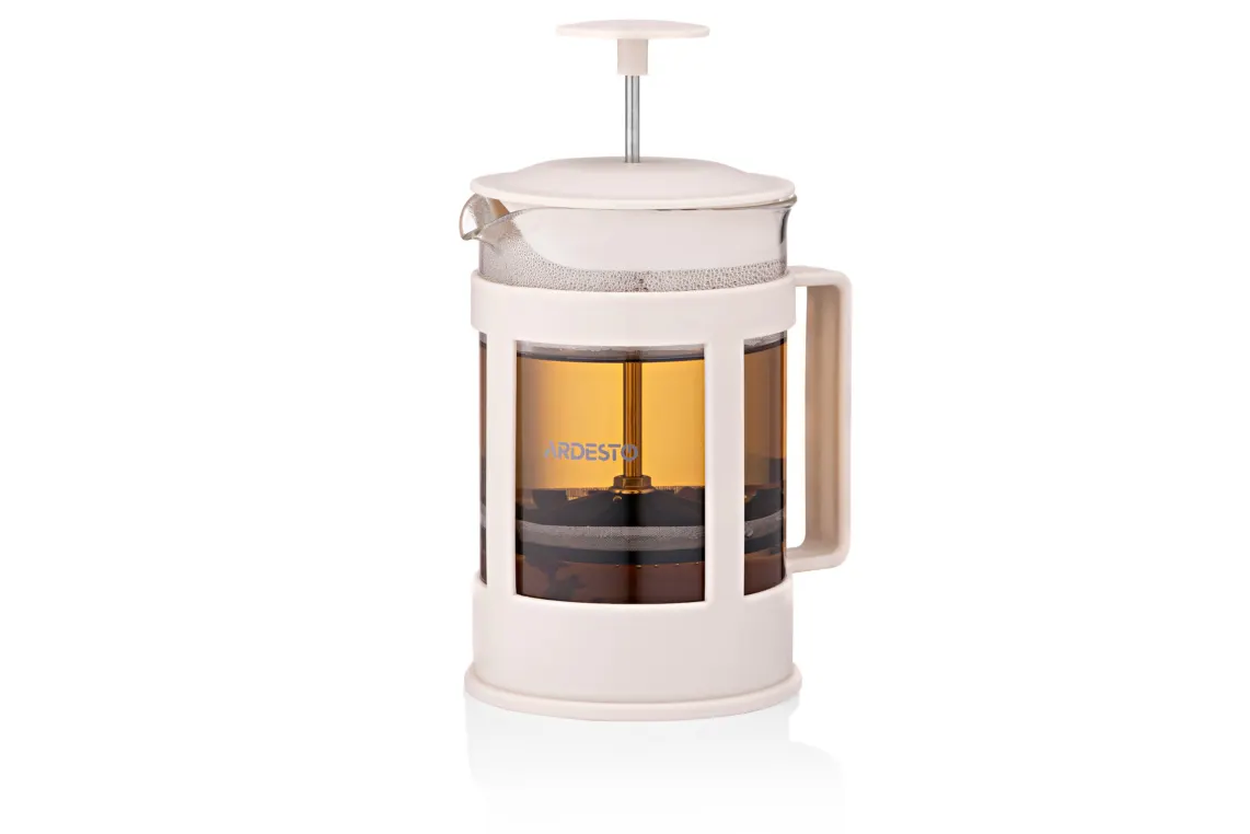 ჩაიდანი Ardesto French press Fresh, 800ml, borosilicate glass, plastic, transparent, beige