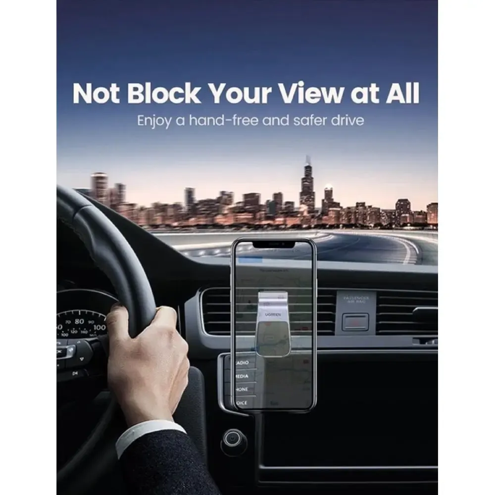LP290 UGREEN (80712B), Smartphone Car Holder, Black/Silver