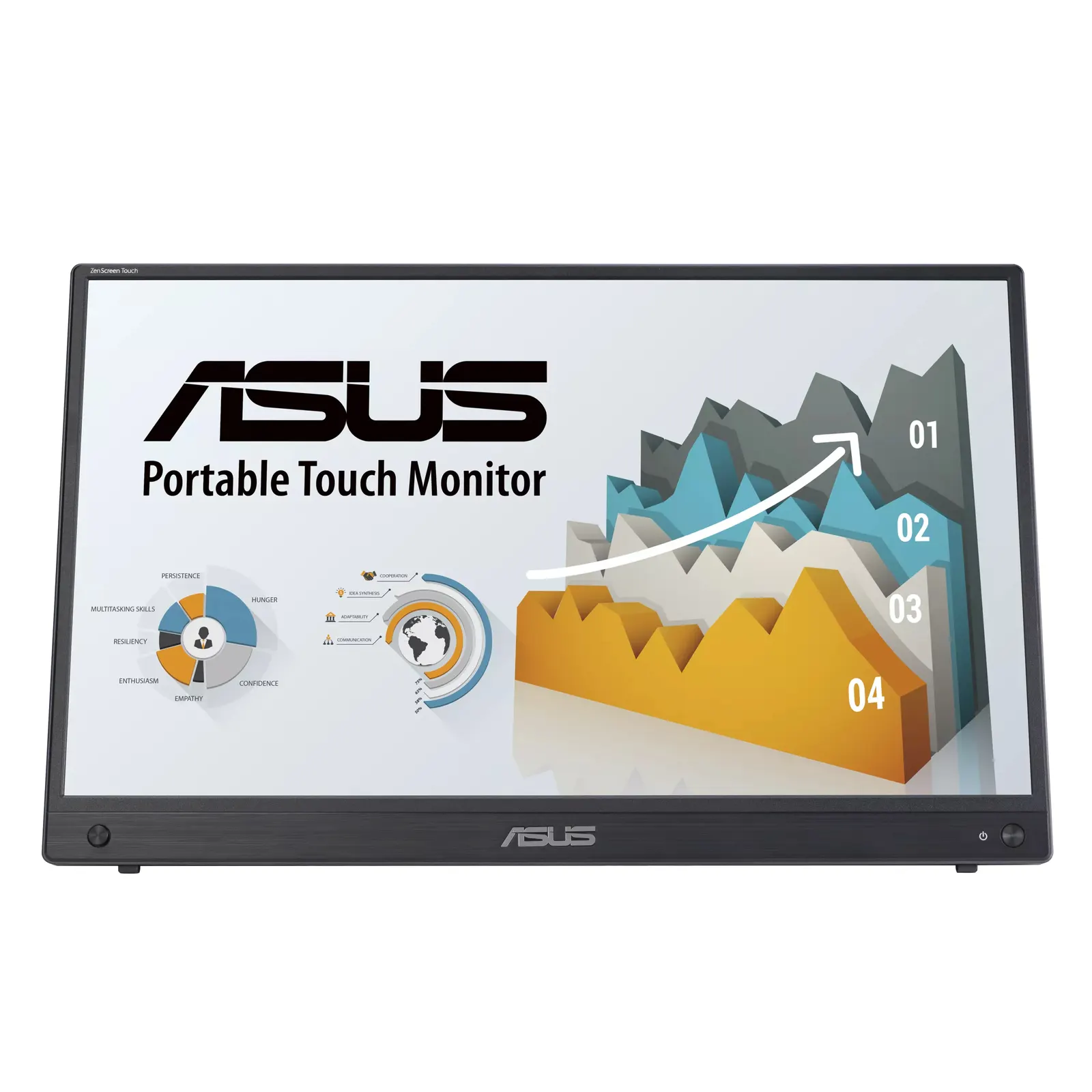 Monitor portable Asus 15.6" ZenScreen MB16AMTR mini-HDMI, 2xUSB-C, MM, IPS, 7800mAh, Touch, Case