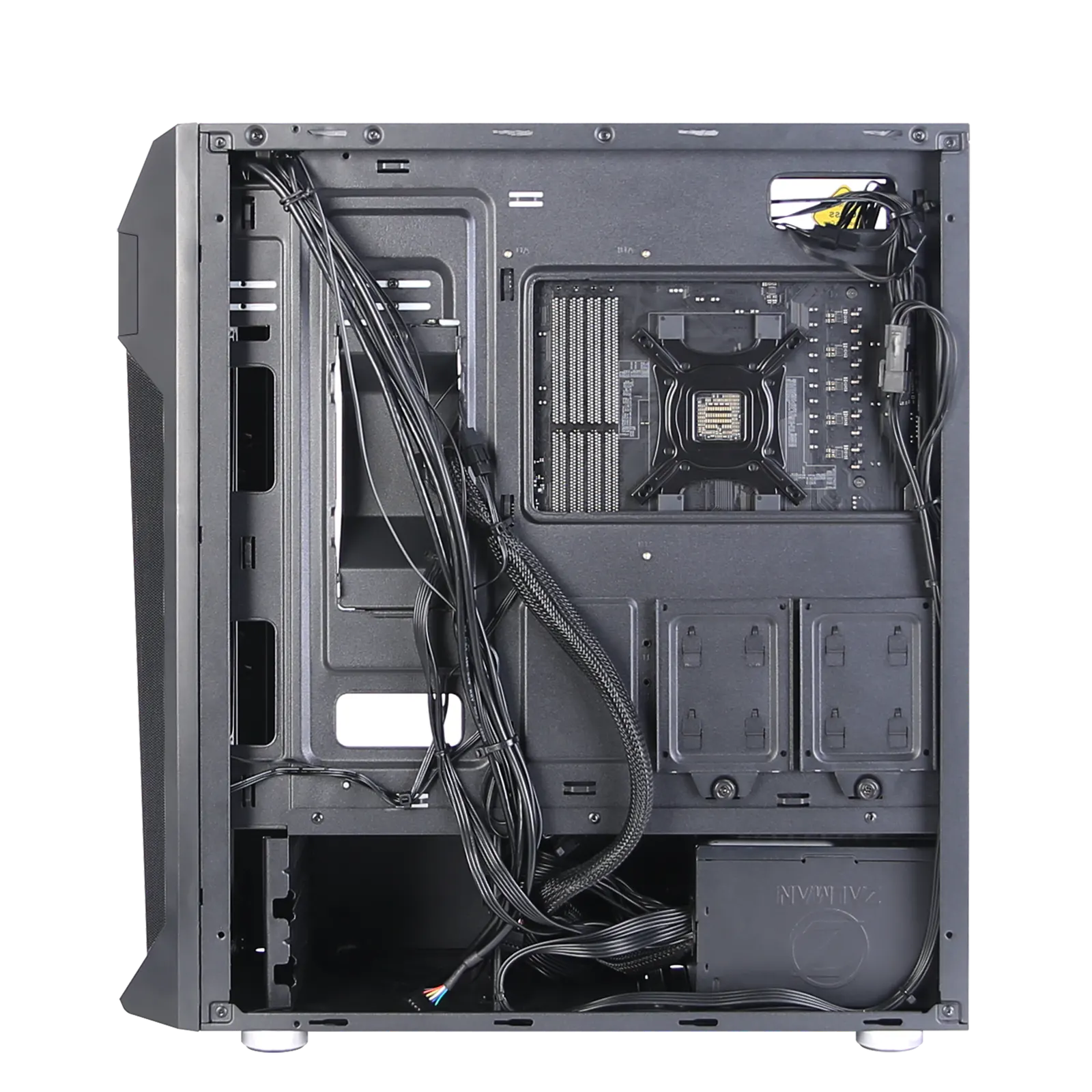 ქეისი Zalman PC case Z1 Plus without PSU, 2xUSB3.0, 1xUSB2.0, 3x120mm, VGA 385mm, LCS ready, TG Side Panel, ATX, black