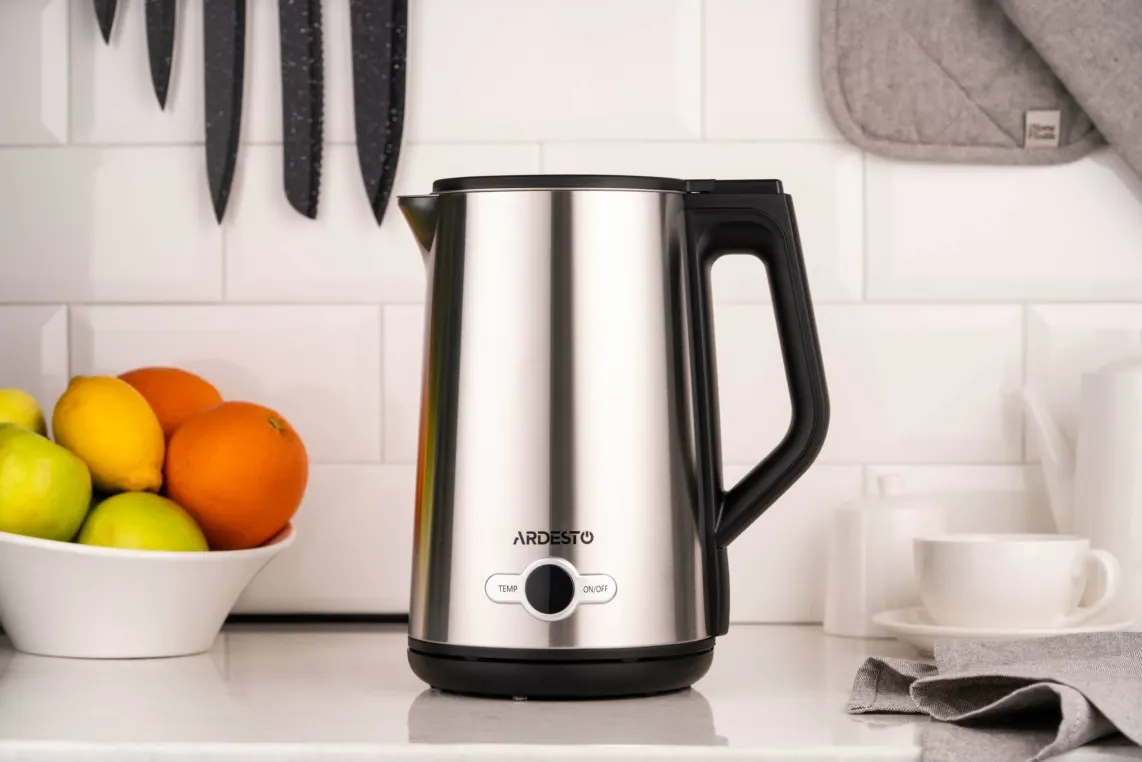 Ardesto Electric kettle Steel Collection EKL-X52E, 1.7L, LED display, double-walled, STRIX, silver