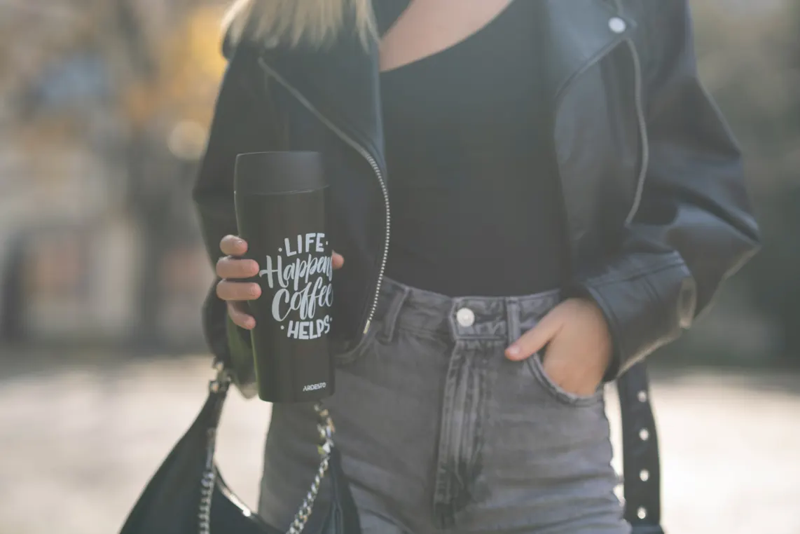 Ardesto Travel mug Coffee Time, 450ml, stainless steel, black
