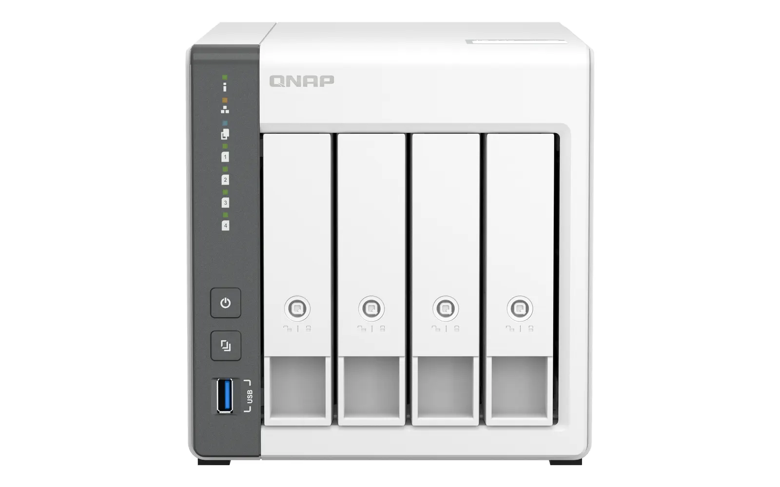 4-bay ARM 4C 2.0GHz ; 4 x SATA 6Gb/s 3.5"/2.5"; 4GB RAM on-board; 1 x GbE; 1 x 2.5GbE ; 1 x USB3.2 Gen1 and 2 x USB2.0