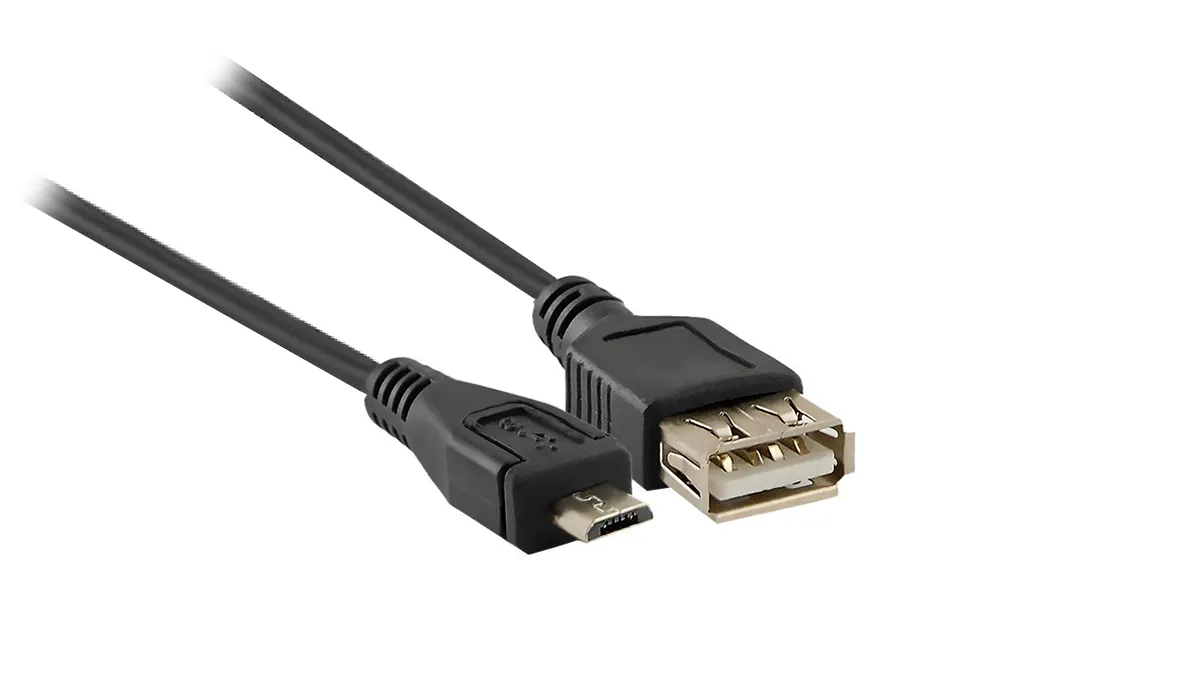 KDUSB2002-1M, KINGDA, USB 2.0 A female to micro B 5Pin male cable,CU ,1M
