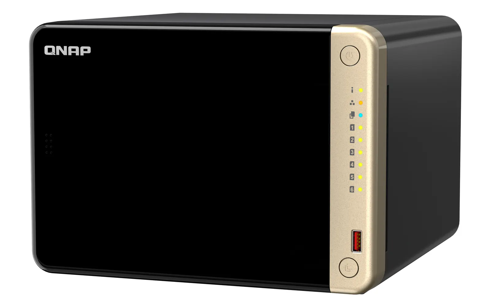 NAS სერვერი 6-Bay desktop NAS, Intel Celeron N5105/N5095 quad-core, 8 GB onboard not expandable, 6 x 3.5"/2.5" SATA 6Gb/s drive bays, 2 x M.2 2280 PCIe Gen 3 x1