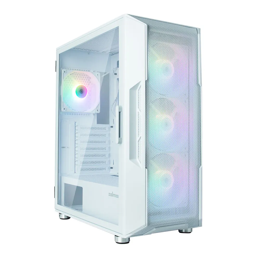 ქეისი Zalman PC case I3 Neo TG without PSU, 1xUSB3.0, 2xUSB2.0, 4x120mm ARGB, VGA 355mm, LCS ready, TG Side/Front Panel, ATX, white