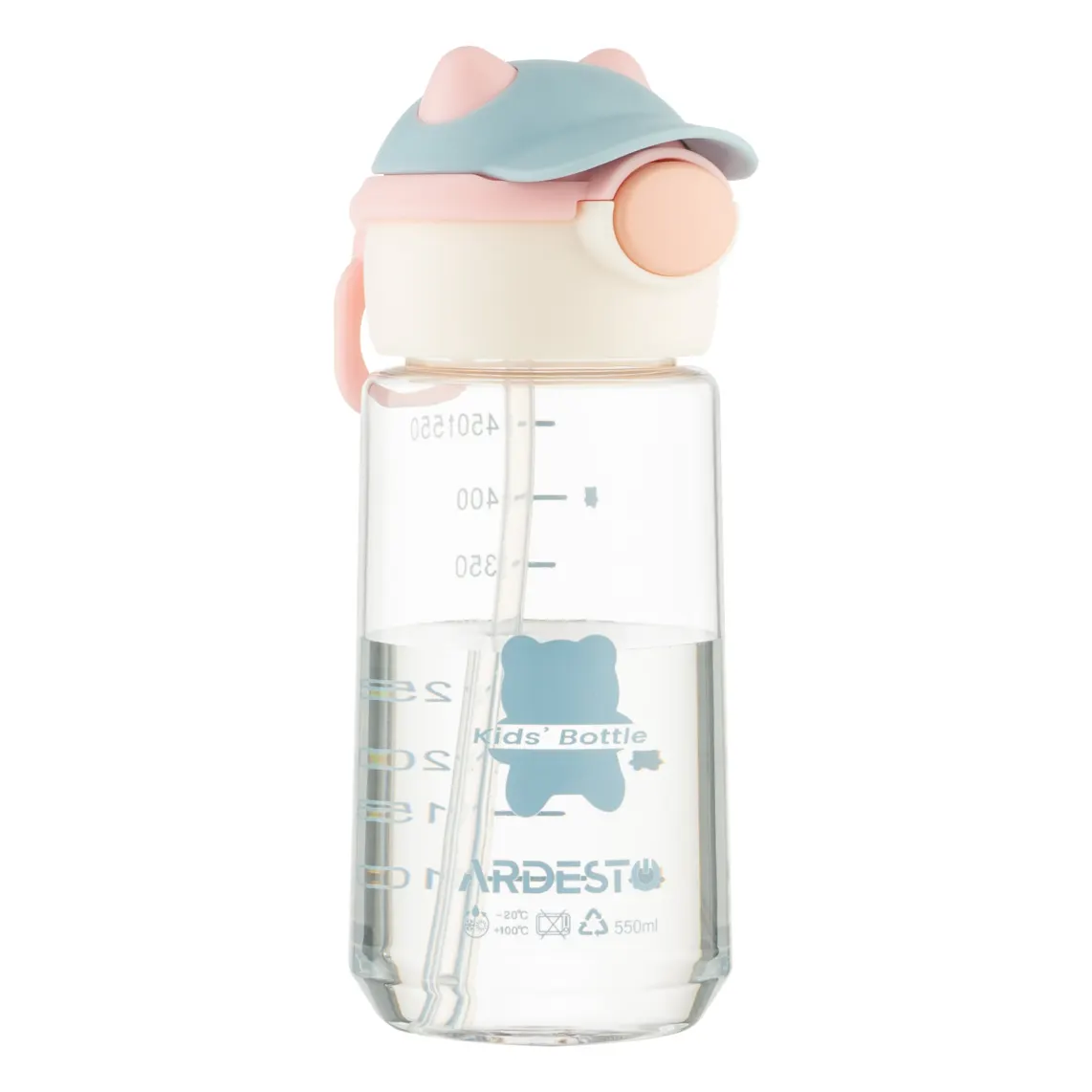 ბოთლი Ardesto Bottle Bear 550ml, plastic, pink