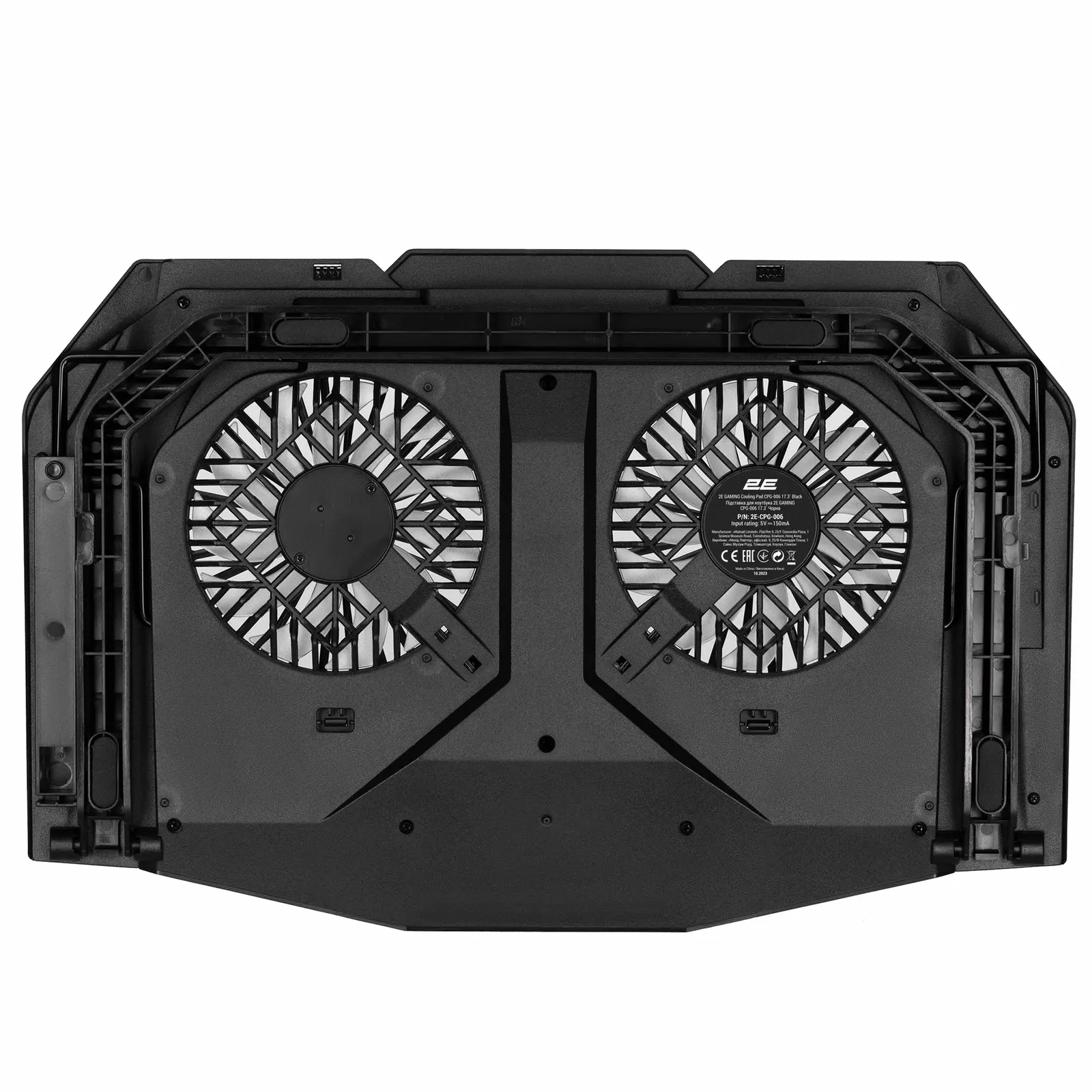 ნოუთბუქის ქულერი 2E GAMING Laptop stand CPG-006, up to 17.3", 2xUSB-A, LCD/phone holder, RGB, black