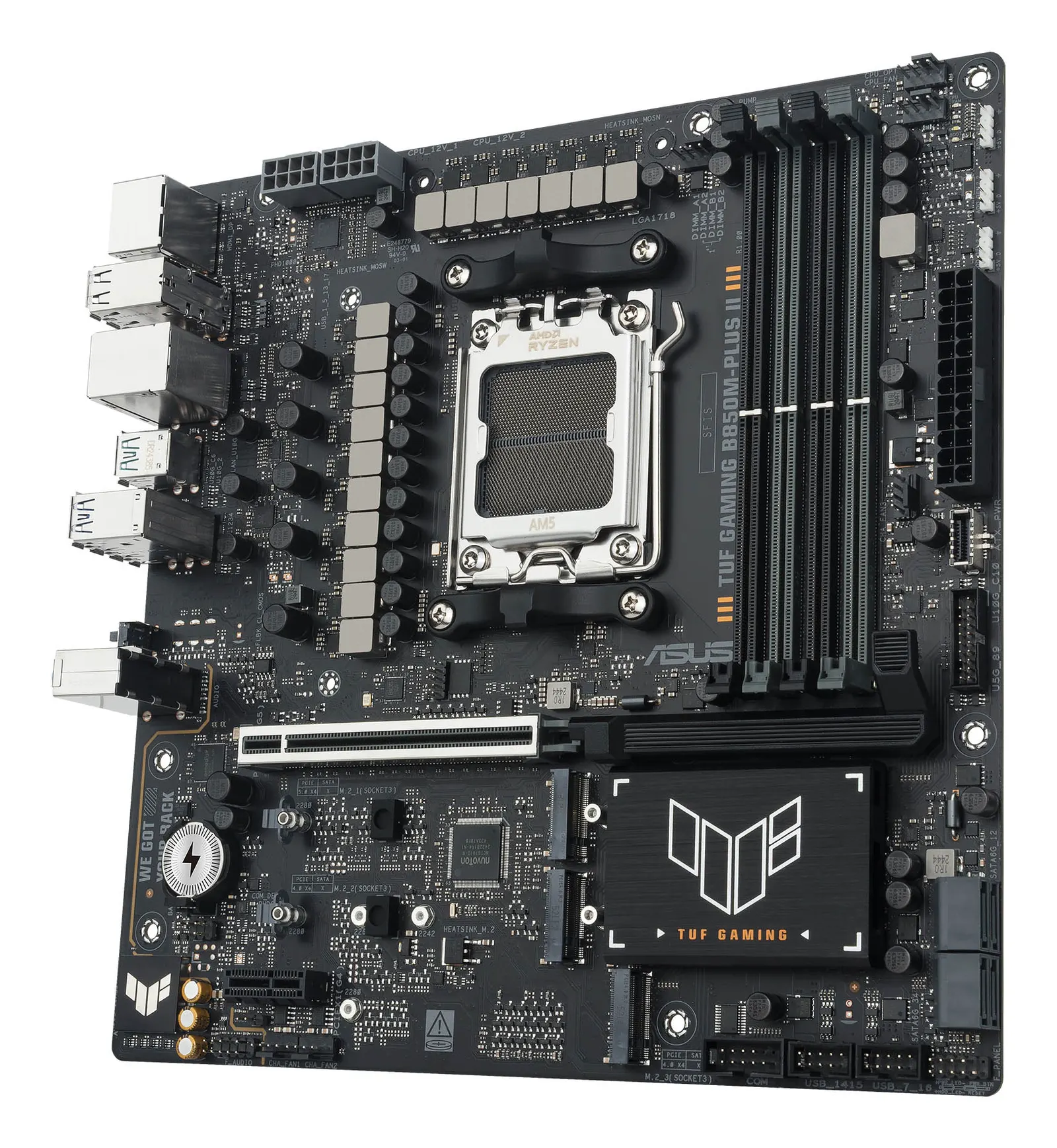 ASUS Motherboard TUF GAMING B850M-PLUS II sAM5 B850 4xDDR5 M.2 HDMI DP mATX