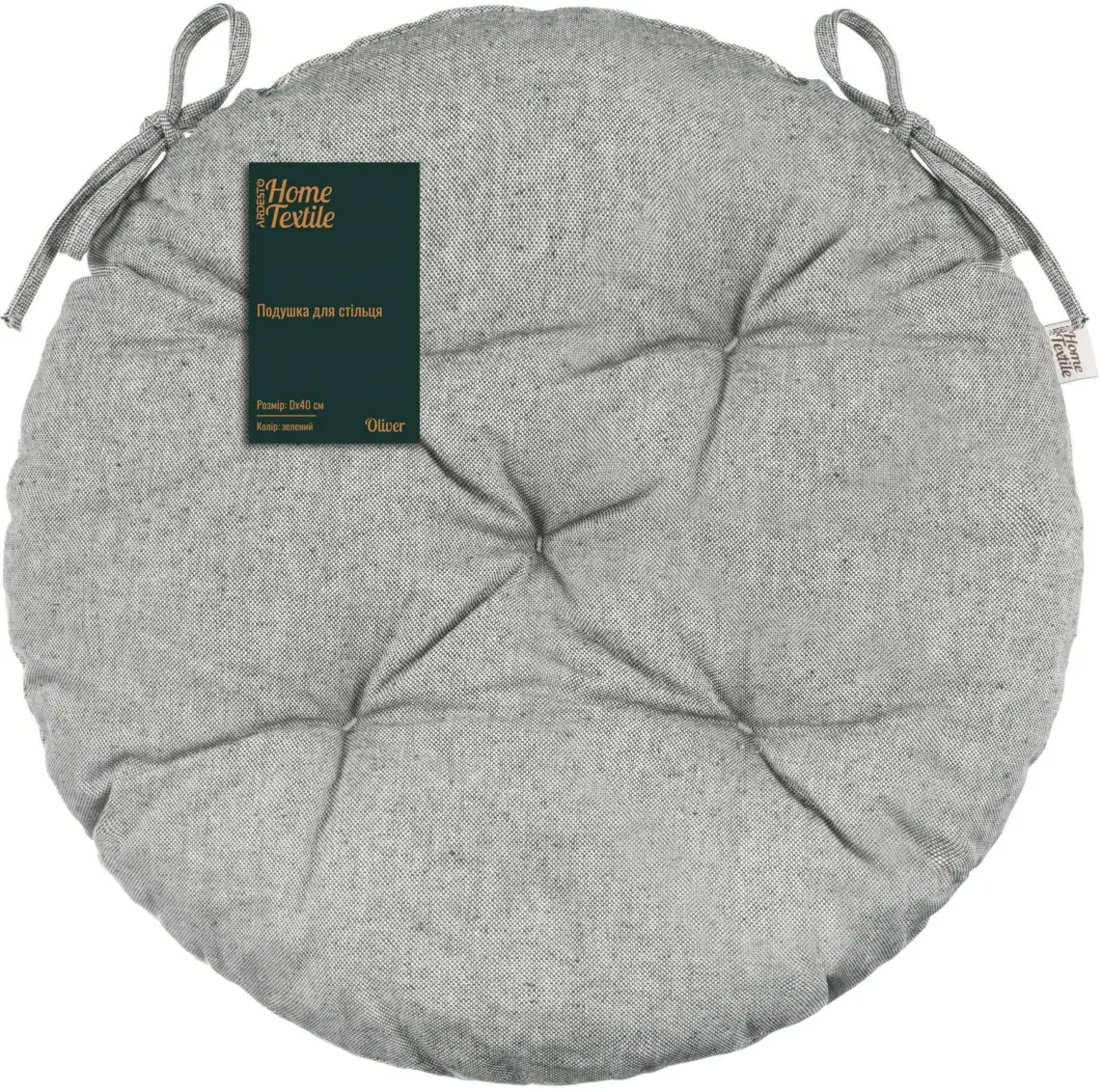 სკამის ბალიში Ardesto Sitpad Oliver, 40cm, 100% cotton, filling: 50% holofiber, 50% pp, green