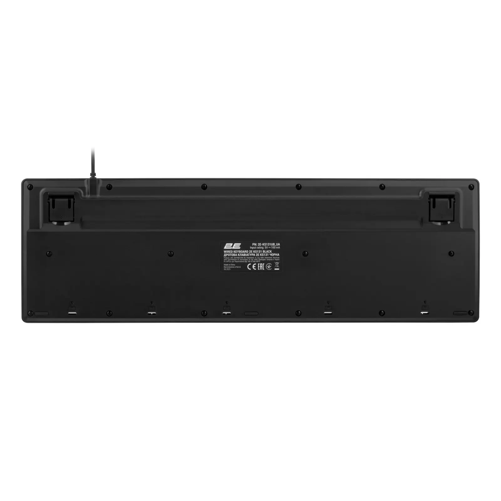 კლავიატურა 2E Membrane keyboard KS131 104key, USB-A, EN/UK, black
