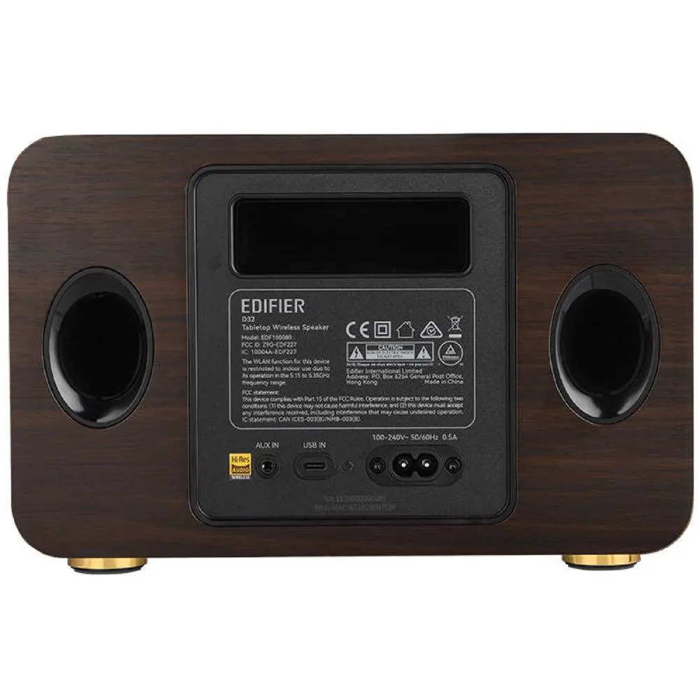 Edifier D32 Tabletop Wireless Speaker Black Walnut