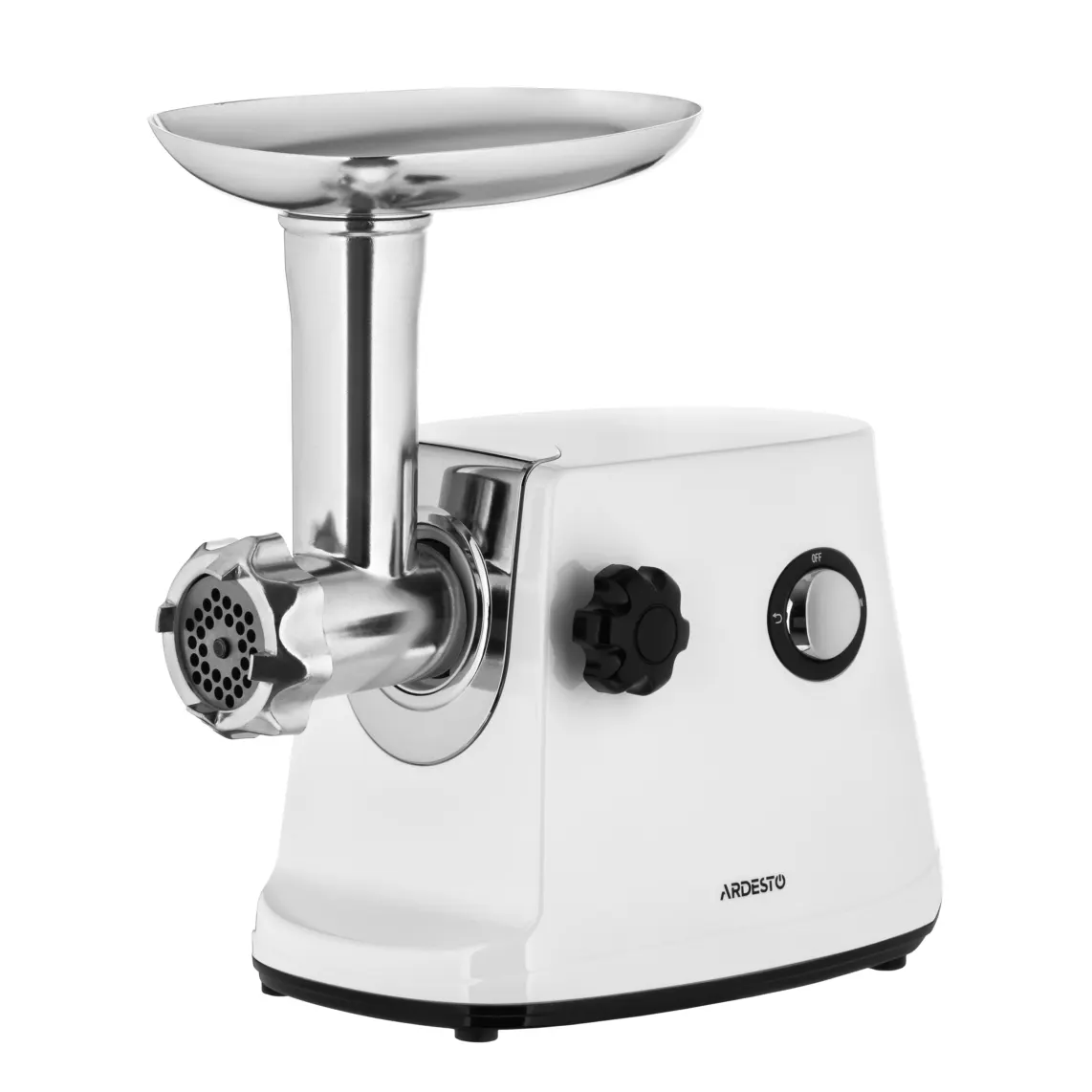 ხორცსაკეპი მანქანა Ardesto meat grinder, 1600W, 1.6kg/min, 3 cutting plates, sausages nozzle, 3 vegetable slicer, plastik, black-silver