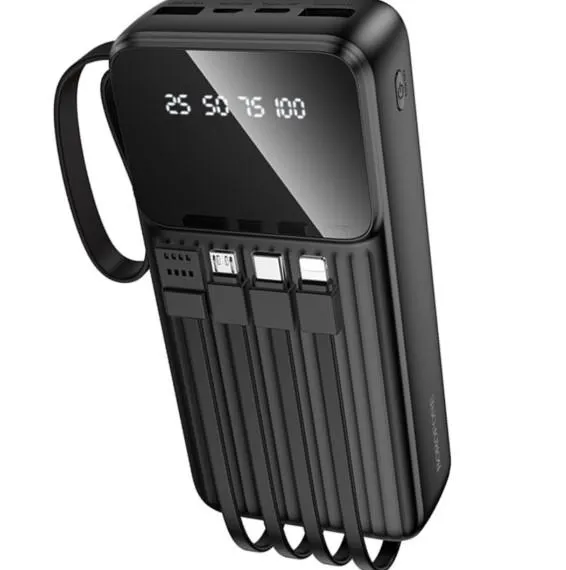BJ76A, BOROFONE, Power Bank, 20000mAh, with 4 cables, black.