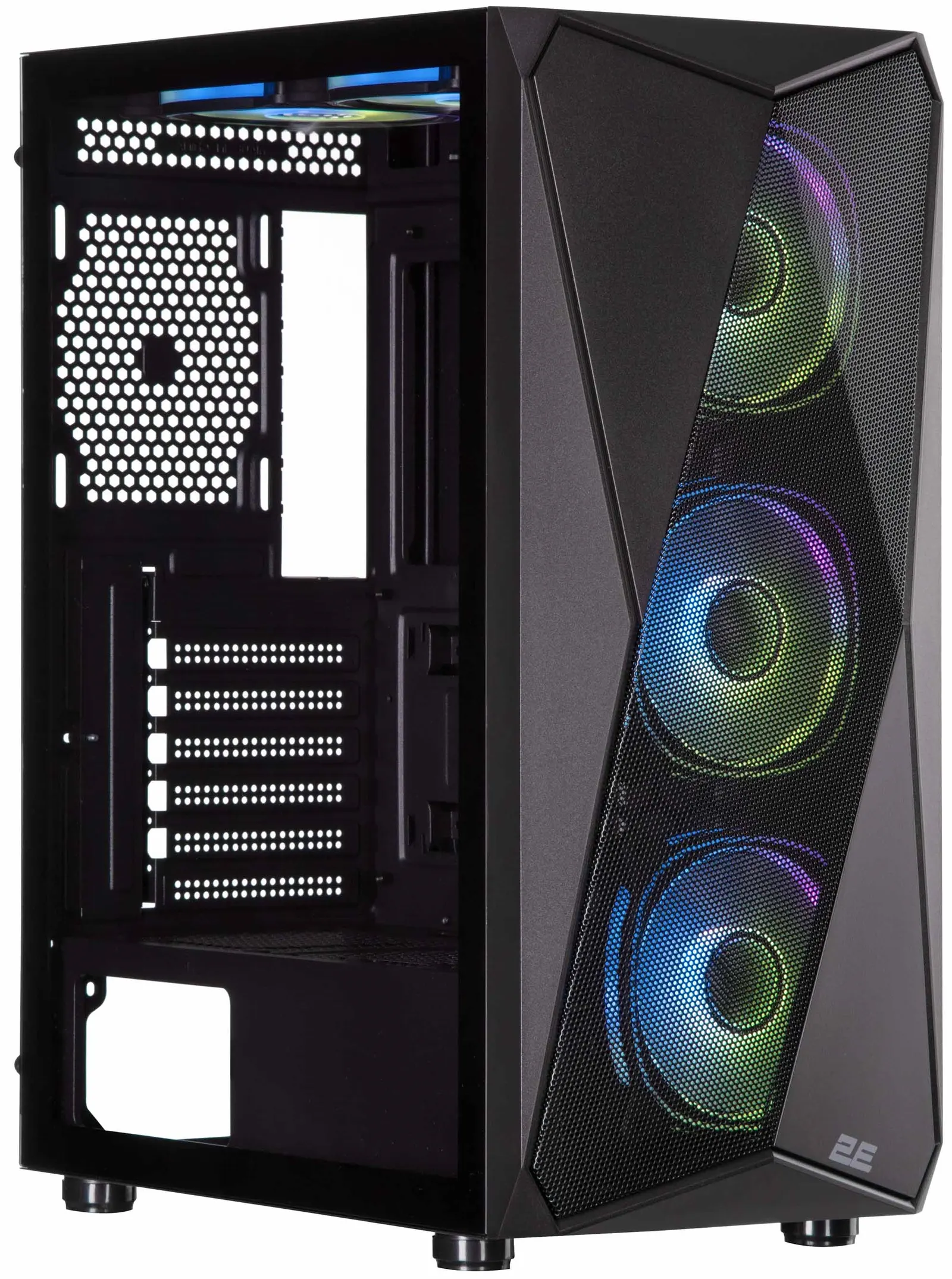 2E GAMING PC case Aruba G3313B, without PSU, 1xUSB3.0, 2xUSB2.0, 5x120mm ARGB, VGA 300mm, LCS ready, HUB, TG Side Panel, ATX, black