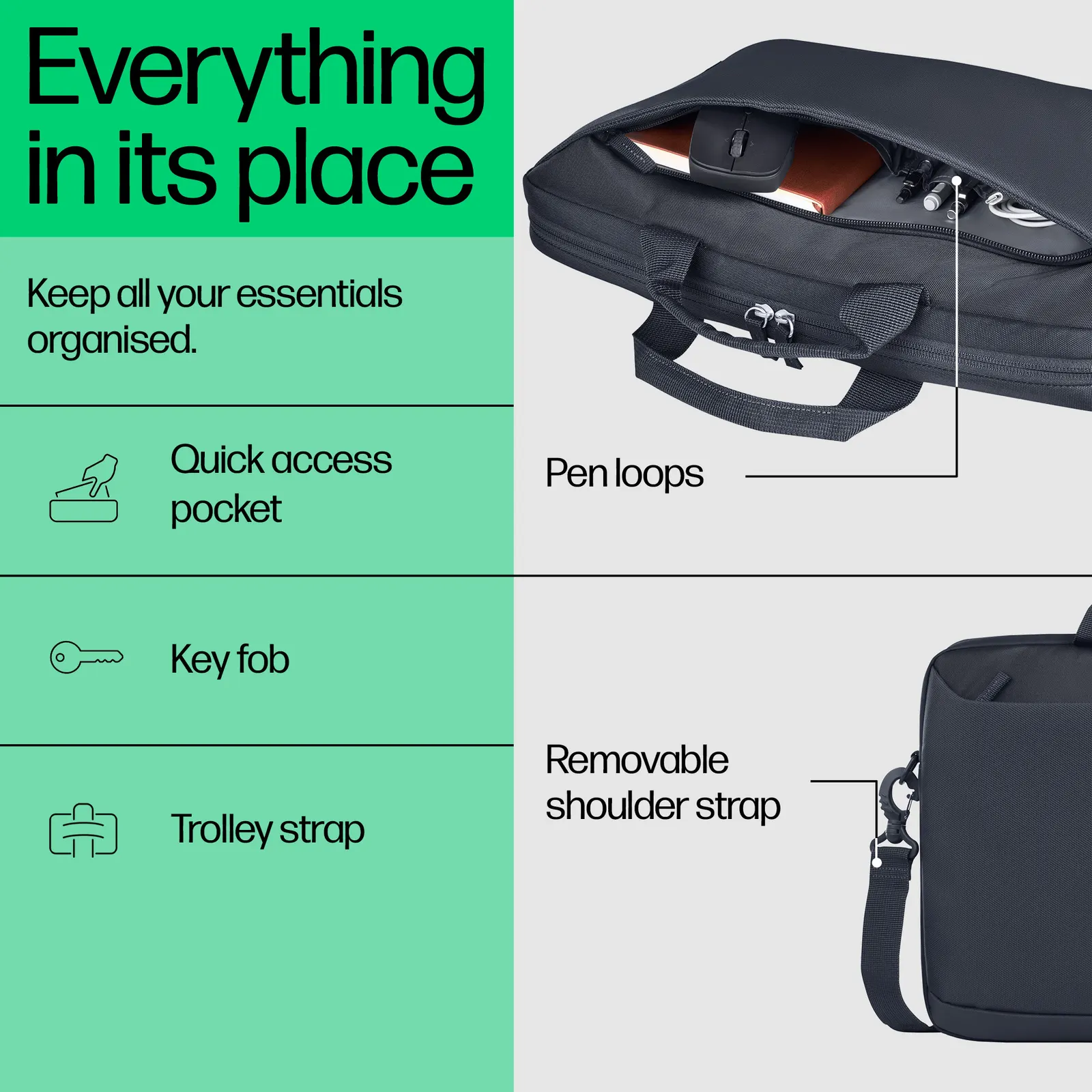 HP Everyday 14 Odyssey Gray Laptop Briefcase