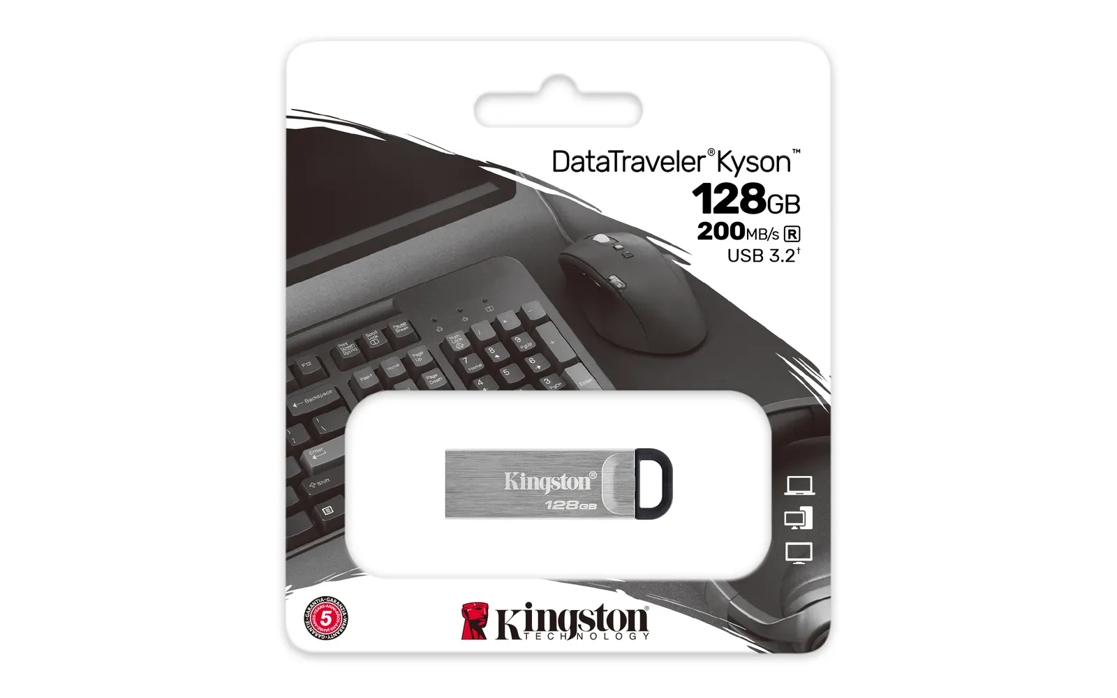 ფლეშ მეხსიერება Kingston 128GB USB 3.2 Type-A Gen1 DT Kyson