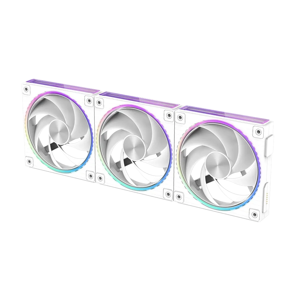 ქეისის ვენტილატორი Zalman Case Fan ZM-DF120A3 ARGB, 3x120mm, 800-2300rpm, 4pin, PWM, 3pin+5VARGB, 34,5dBa, POGO pin, Magnetic, white