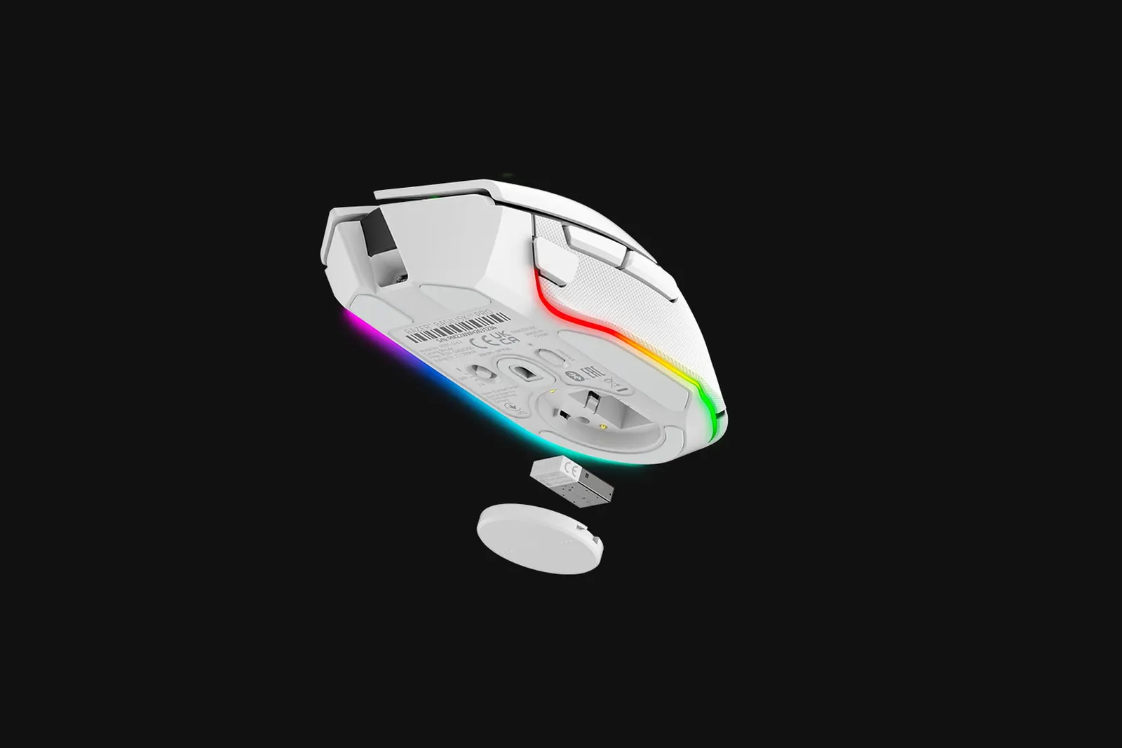 მაუსი Razer Mouse Basilisk V3 Pro, RGB, USB-A/WL/BT, white