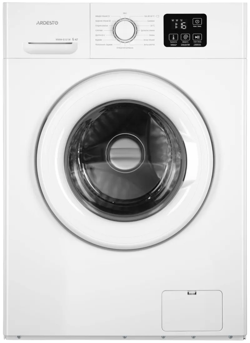 სარეცხი მანქანა Washing machine ARDESTO front load, 6kg, 1200, A++, 45cm, display, white