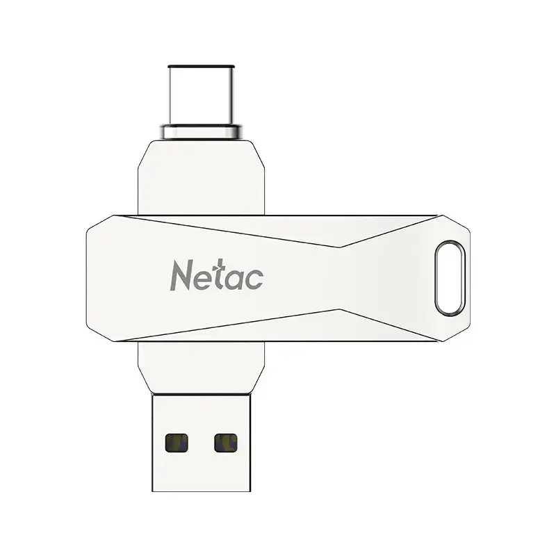 NETAC, U782C, 64GB, USB3.2+Type-c, Pearl Nickel