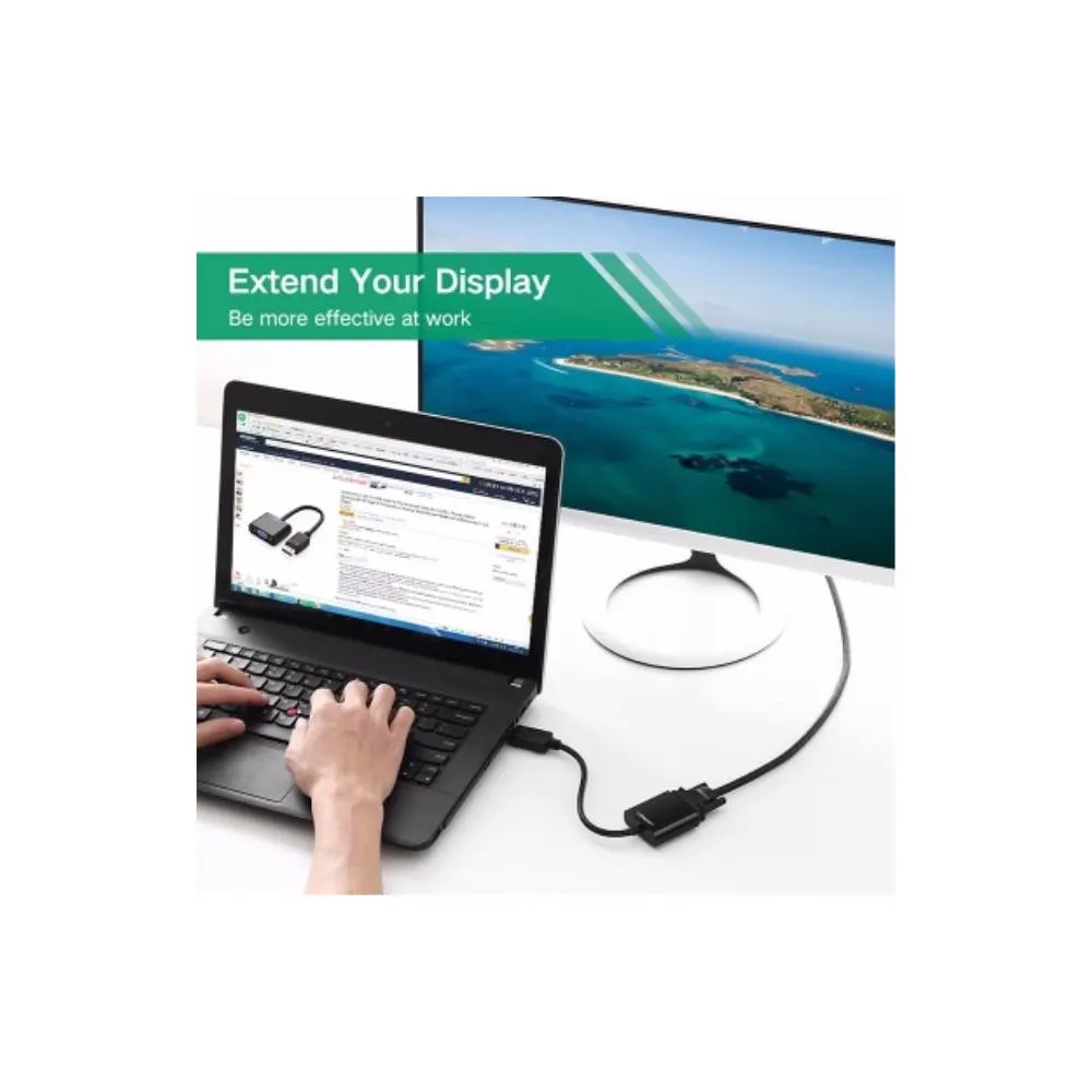 Adapter UGREEN DP109 (20415) DisplayPort to VGA Converter, Black