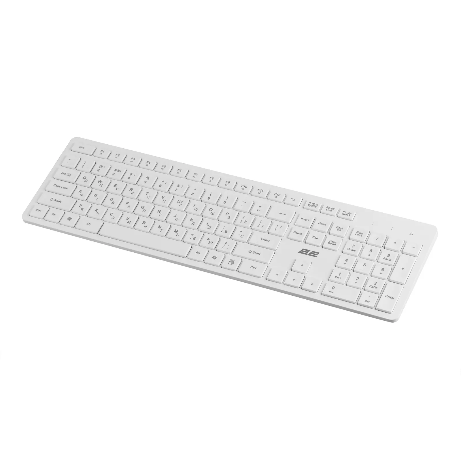 კლავიატურა 2E Keyboard membrane KS260 106key, WL, EN/UK, white
