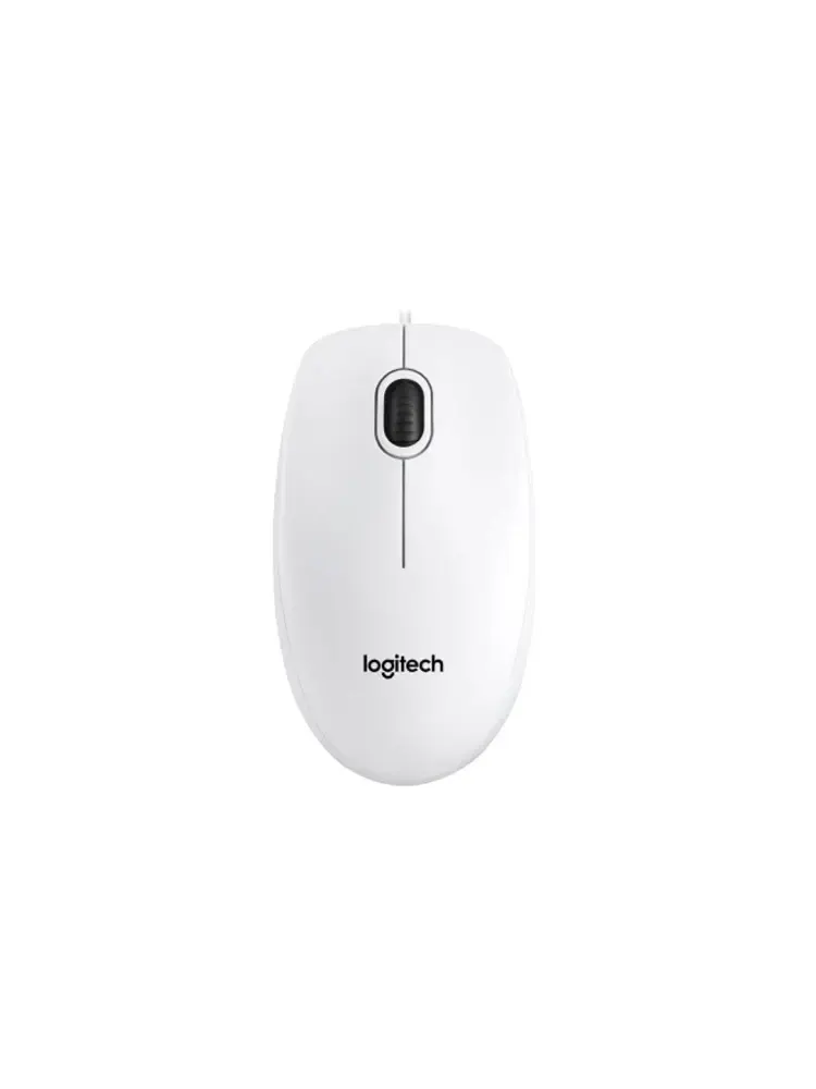 logitech, B100, Mouse White