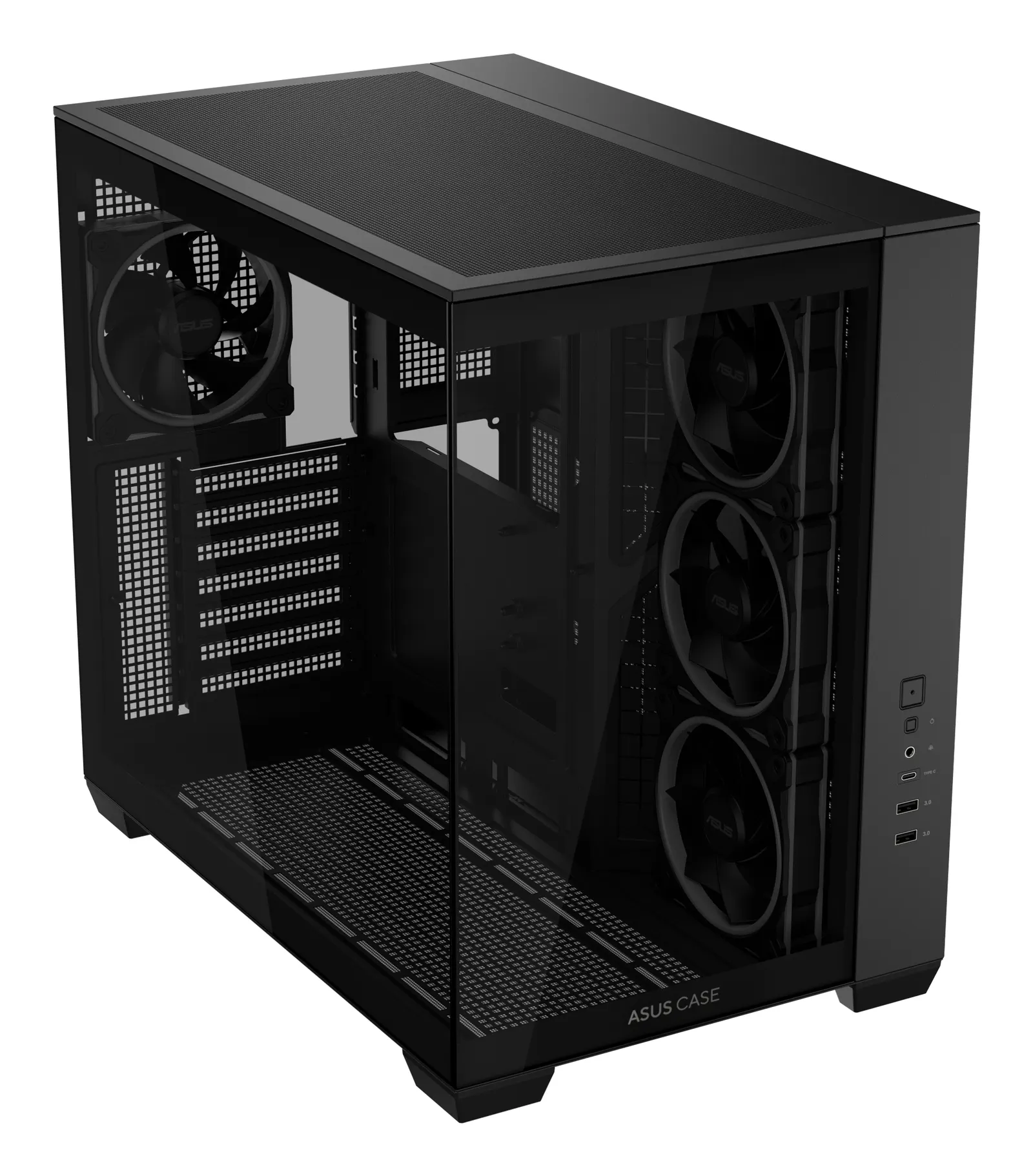ქეისი ASUS A32 PLUS TG ARGB – Mid Tower | ATX/mATX/Mini-ITX | TG | 4×120mm ARGB Fans | Panoramic Design | GPU 420mm | CPU Cooler 165mm | 360mm Radiator | Black