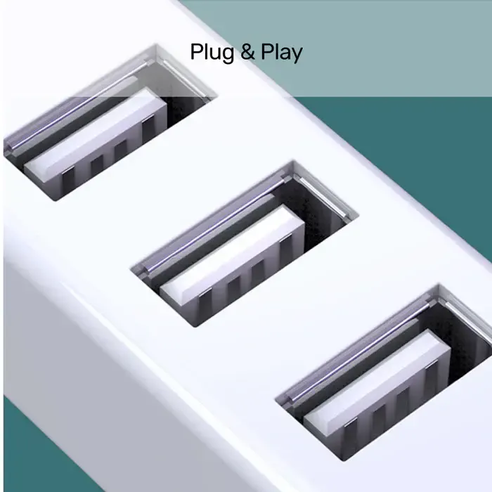 USB ჰაბი Y-2146, UNITEK USB2.0 4-Port Hub (0.11M Cable), White