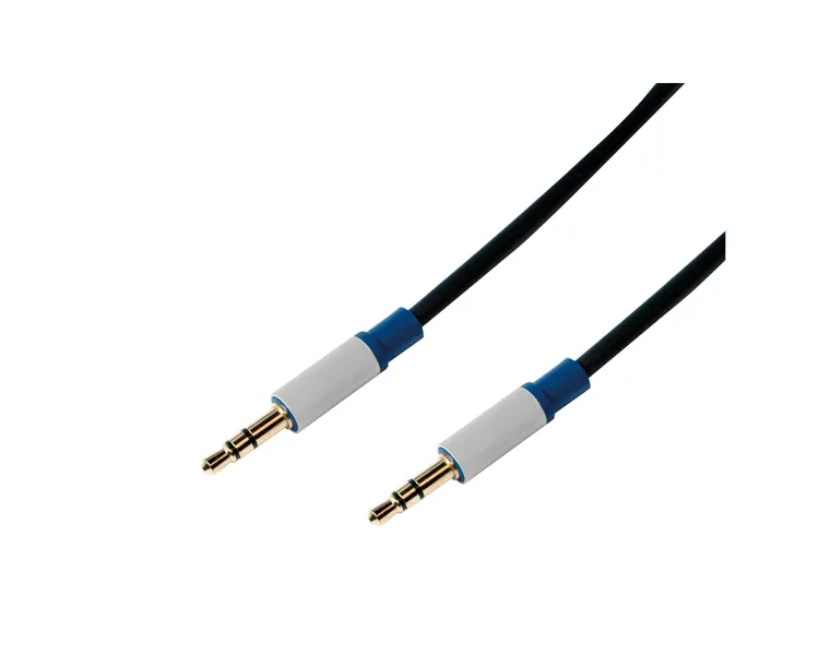 კაბელი Logilink BASC15 Audio Cable 3.5 mm 3-pin/M to 3.5 mm 3-pin/F Black/Blue 1.5 m