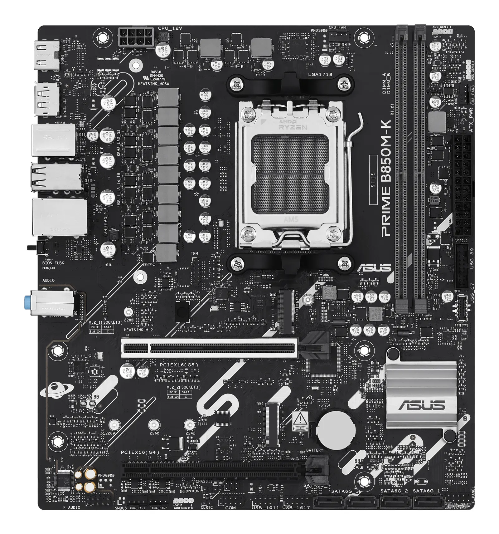 დედაპლატა ASUS Motherboard PRIME B850M-K sAM5 B850 4xDDR5 M.2 HDMI DP mATX